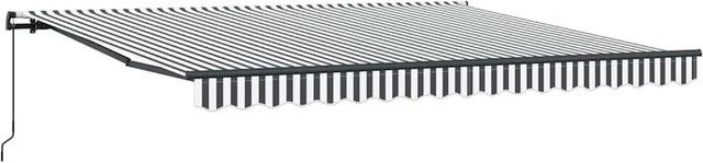 vidaXL Markise manuell aus Aluminium und Polyester, Anthrazit und Weiß, B: 400 cm, T: 300 cm - Bild 1