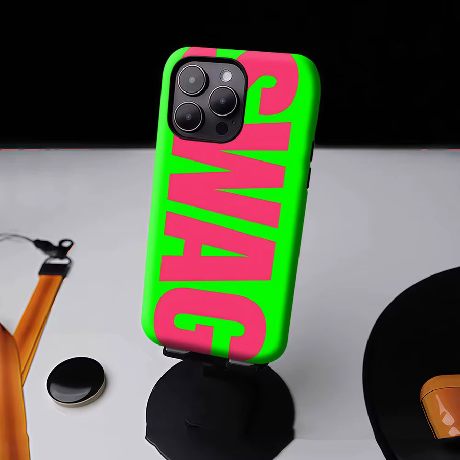 Aurbe Matte 2-in-1 MagSafe Hülle Neon SWAG für iPhone 17 16 15 14 Plus Pro Max Stoßfeste Hartschale Multicolour - Bild 4