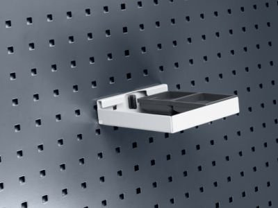 Bott Lochplatten-Ablageschale Perfo S1 aus Aluminium in Lichtgrau, B/T/H: 15,4 x 8,9 x 3,9 cm - Bild 1