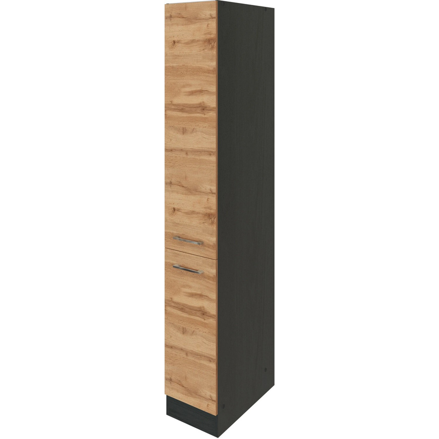 Held Möbel Apothekerschrank Sorrento in Eiche Grau mit 2 Auszügen, B/T/H: 30 x 60 x 200 cm - Bild 2