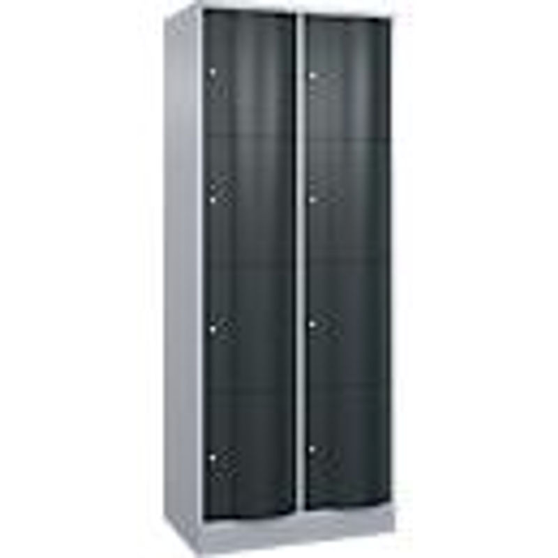 C+P Schließfachschrank Resisto mit 2 Abteilen und 8 Fächern, Weißaluminium/Anthrazitgrau, B/T/H: 77,2 x 54,0 x 195,0 cm - Bild 2