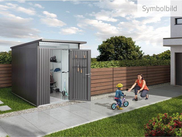 Biohort Gerätehaus AvantGarde mit Doppeltür und Satteldach in Dunkelgrau-Metallic, B/T/H: 257 x 257 x 217 cm - Bild 1