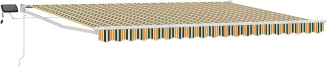 vidaXL Manuelle Gelenkarmmarkise mit LED-Beleuchtung, B/T: 450 x 300 cm, Mehrfarbig - Bild 1