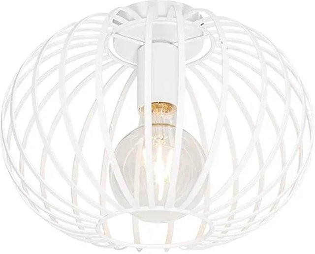 QAZQA Design-Deckenleuchte Johanna in Weiß aus Stahl, dimmbar, E27, Durchmesser: 30 cm - Bild 1