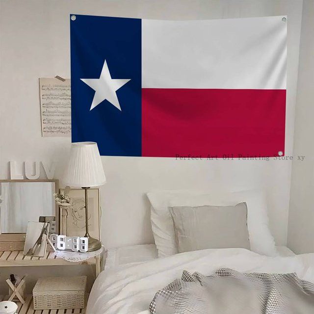 Texas-Flagge als Banner aus Polyester mit Vier-Loch-Ösen für Outdoor-Dekoration und Raumästhetik in Multicolor - Bild 1