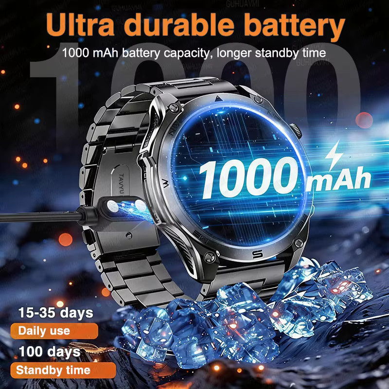 GUHUAVMI Smartwatch, GPS, 1,75 Zoll, Schwarz, Silikon, 10 ATM - Bild 4