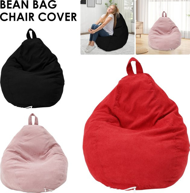Willstar Cord-Sitzsackbezug in Pink oder Rot, weicher Sofa-Bezug mit Griff als Mehrzweckkissen oder Aufbewahrungstasche für Kinder und Erwachsene - Bild 1
