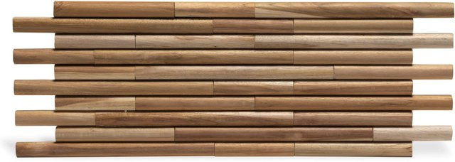 Rebel of Styles Holzverblender UltraWood Teak Round Braun B: 50 cm, H: 20 cm - Bild 1