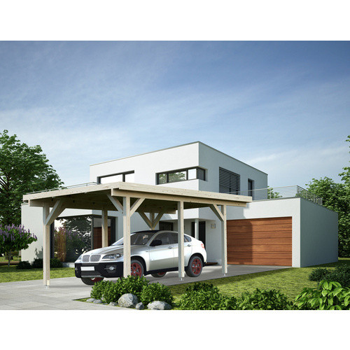 Palmako Carport Karl aus Fichtenholz mit Flachdach, Weiß, B/T/H: 315 x 372 x 230 cm - Bild 3