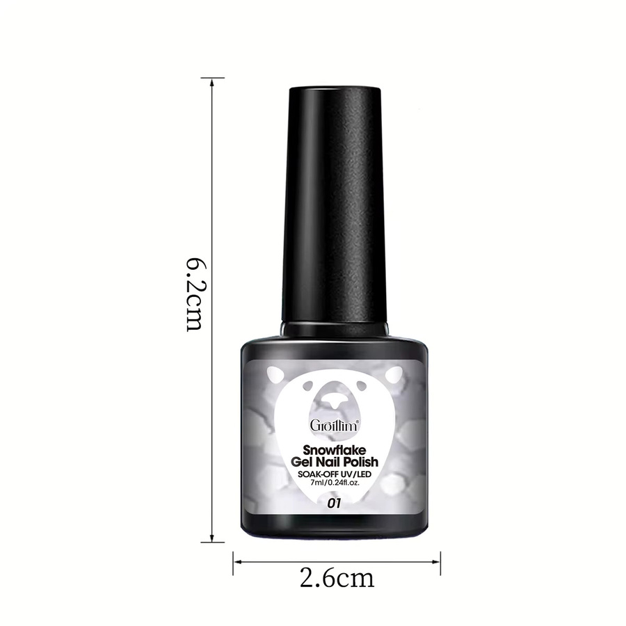 Groillim Snowflake Shimmering Blue and White Gel-Nagellack, schimmernd - Bild 2