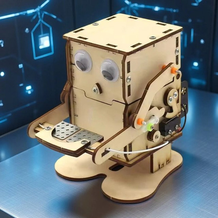 Meade Münzschluckender Roboter, DIY Holz-Bausatz, Holz
