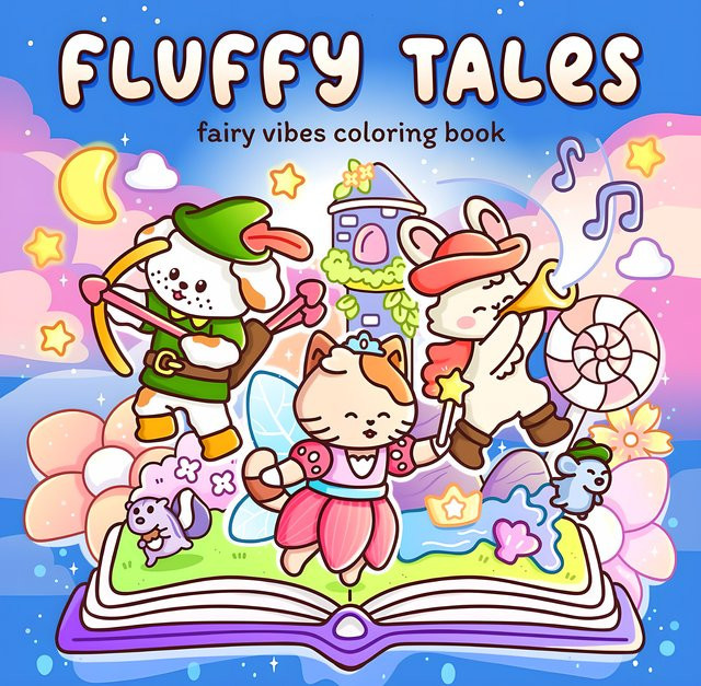 FLUFFY TALES Malbuch, Tiere, bunt, für Erwachsene - Bild 1