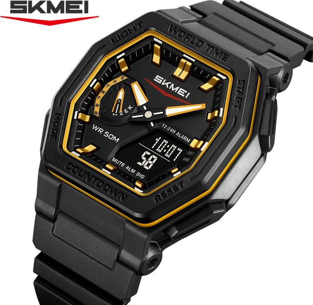 SKMEI Armbanduhr, Quarz, Analog-Digital, Kunststoff, Schwarz, Herren - Bild 1