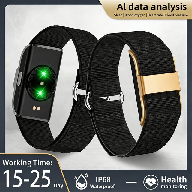 LIGE Fitness-Tracker Smartwatch mit Herzfrequenzmessung, Schlafmonitor und Schrittzähler, wasserdichtes Sportarmband für Männer und Frauen in Schwarz und Gold - Bild 1
