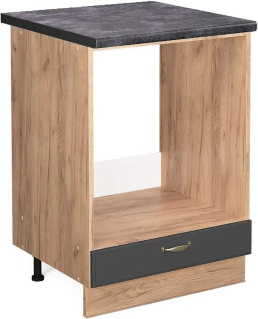 Vicco Herdbauschrank Fame-Line Anthrazit-Gold Eiche, Wandmontage, B/T/H: 60 x 60 x 82 cm - Bild 1