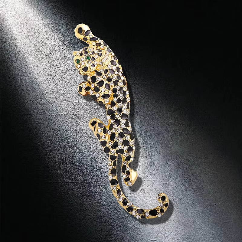 shmik Brosche Leopard, Emaille, Gold, Unisex - Bild 2