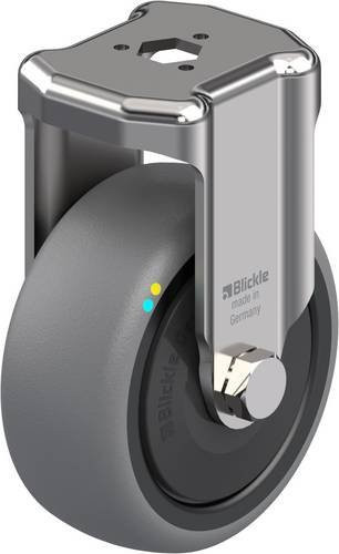 Blickle Bockrolle BKRXA-TPA 80KFD-ELS in Schwarz und Grau aus Edelstahl mit 80 mm Rad-Durchmesser und 65 kg Tragfähigkeit - Bild 1