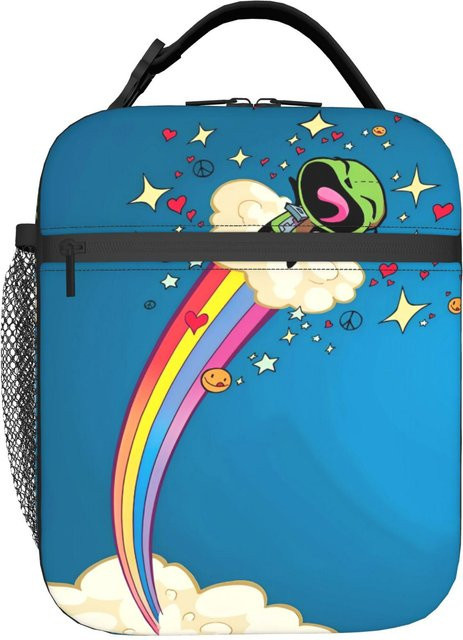 Invaders Zims Thermische Lunchtasche Fancy Style Studio in Blau mit Giraffen-Retro-Print aus Oxford-Stoff - Bild 1