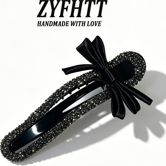 ZYFHTT Haarspange mit Schleife und Strass, Schwarz, Kinder - Bild 1