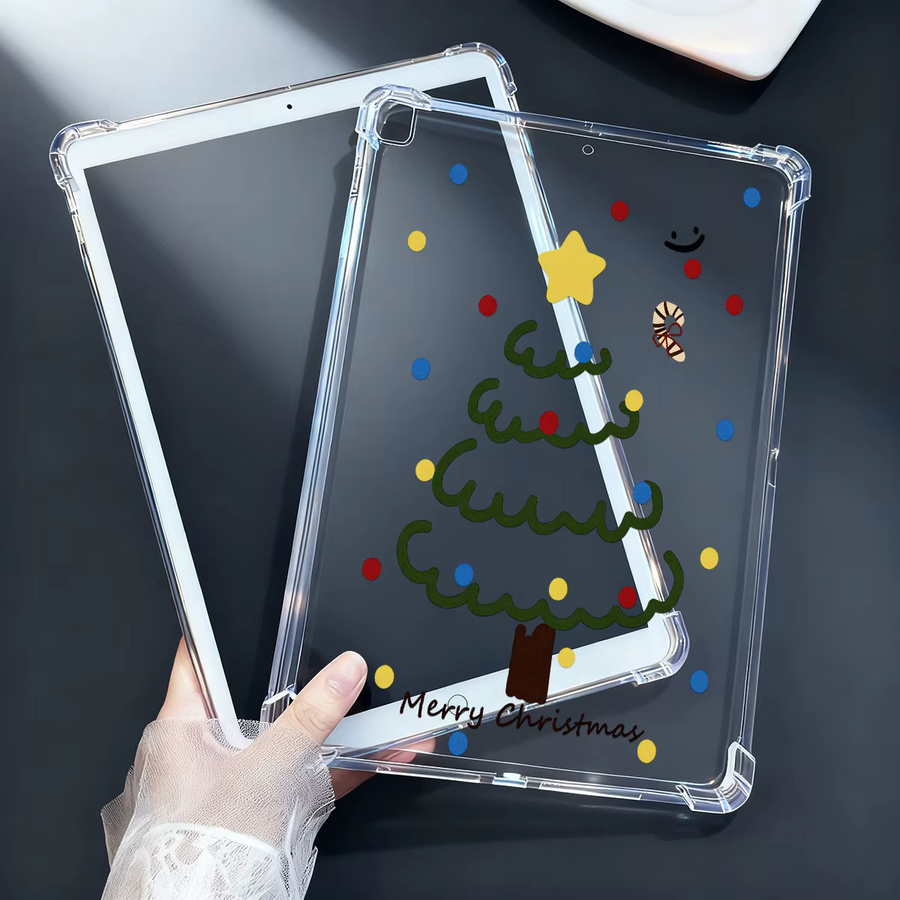 Transparente Silikon Schutzhülle mit Weihnachtsbaum Motiv für Samsung Galaxy Tab A9 Plus, S10, S9 FE Plus, S7 FE, S8 FE, S6 Lite und A11 - Bild 5
