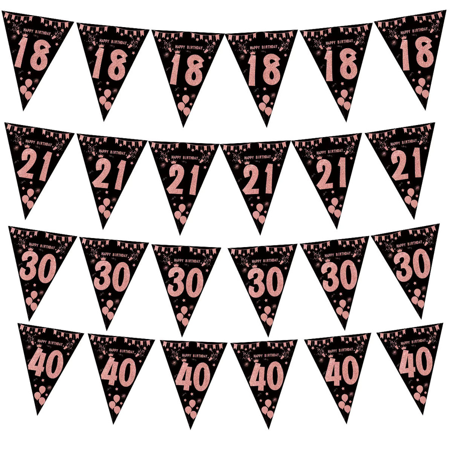 KUKUZHU Geburtstag Banner Streamer in Roségold als Party Dekoration für Erwachsene - Bild 2
