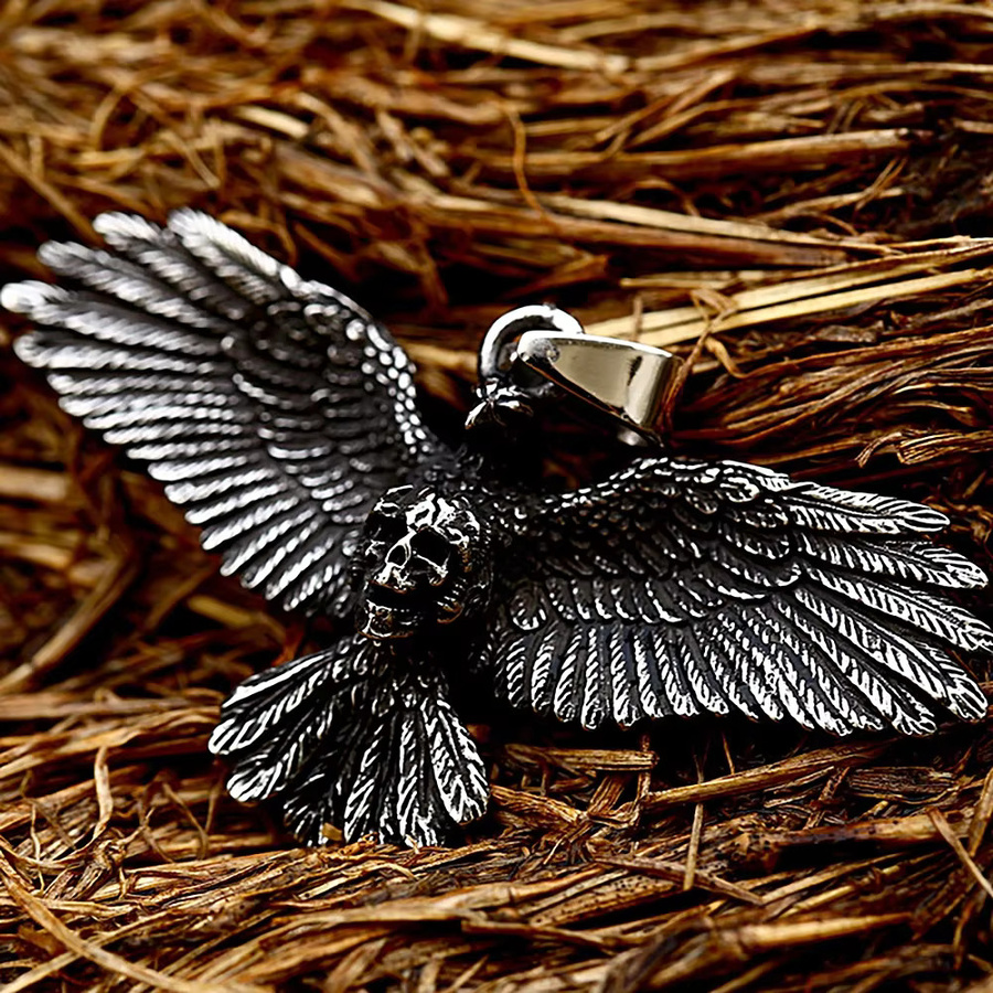 NORTHMAN Halskette, Schädel Anhänger, Edelstahl, Silber, Unisex - Bild 2