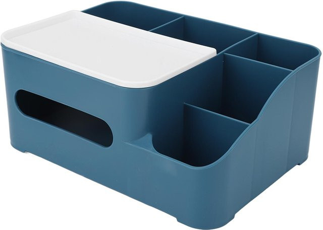 GoolRC Taschentuchbox aus Kunststoff in Marineblau und Schwarz mit großer Öffnung und rutschfester Basis - Bild 1