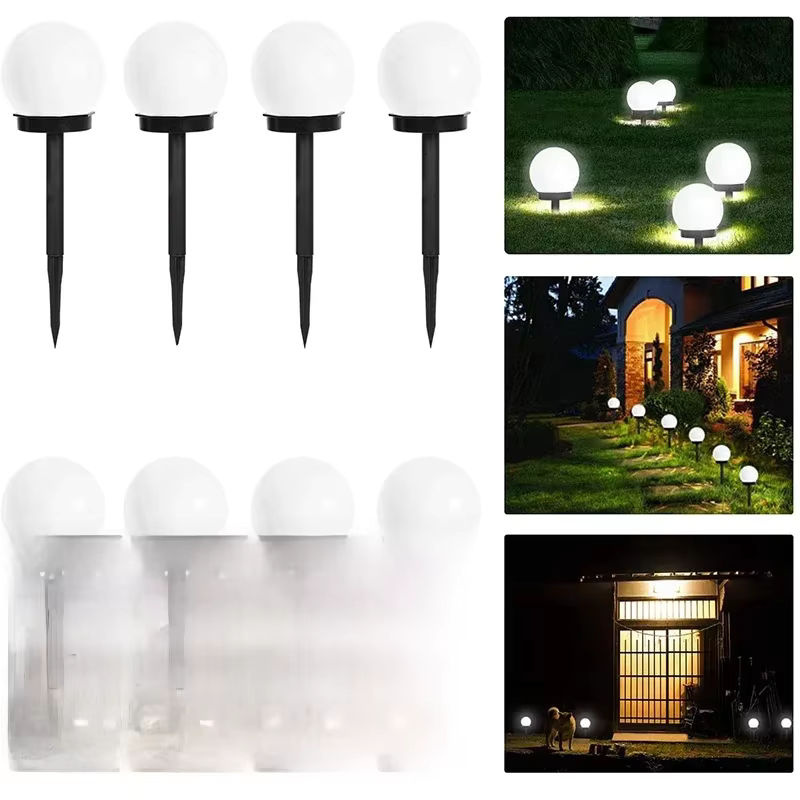 ZHIYU 6er Set Solar Gartenleuchten wasserdicht für Garten Hof Terrasse und Einfahrt in Schwarz und Weiß - Bild 7