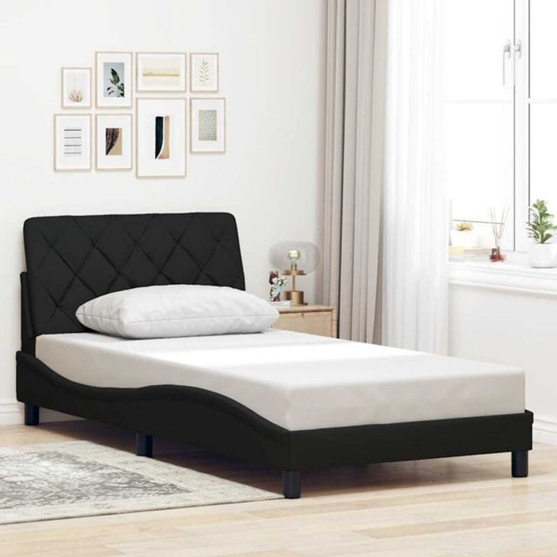 Vidaxl Polsterbett aus Stoff und Metall in Schwarz B/T/H: 100 x 200 cm - Bild 1