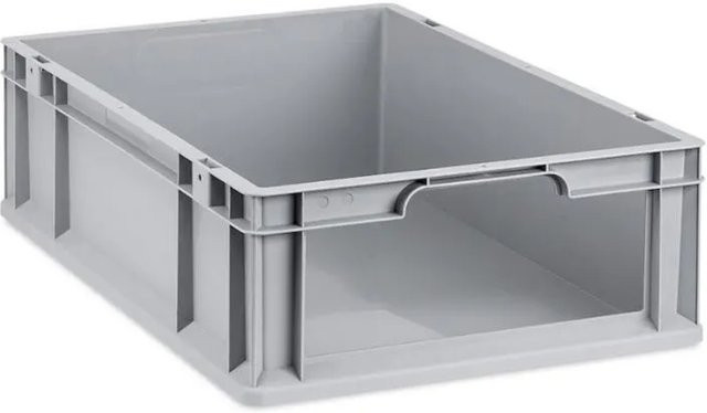 PROREGAL Eurobox NextGen Store Eurobehälter mit offener Front in Grau, H x B x T: 17 x 40 x 60 cm, 34 Liter, mit verstärkten Wänden - Bild 1