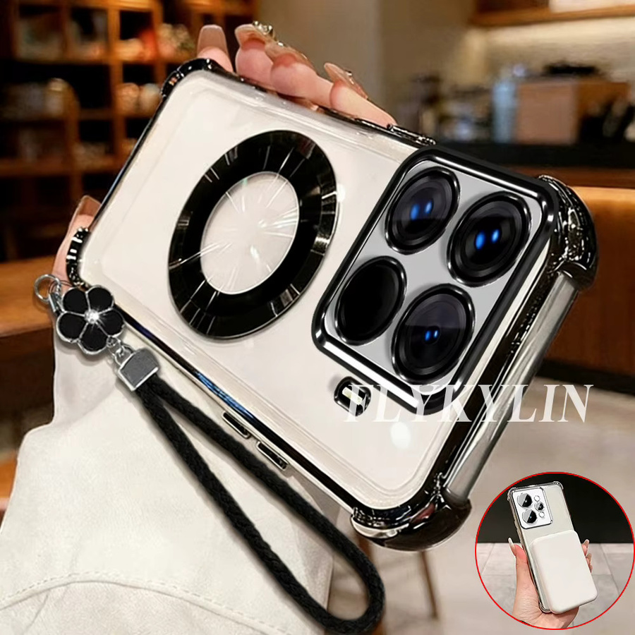 FLYKYLIN Transparente Handyhülle mit Vierblättrigem Kleeblatt und Magnetischer Aufladung für Honor Magic 8 7 Lite X9C X6B X6C X8A X8B X8C X7D - Bild 2