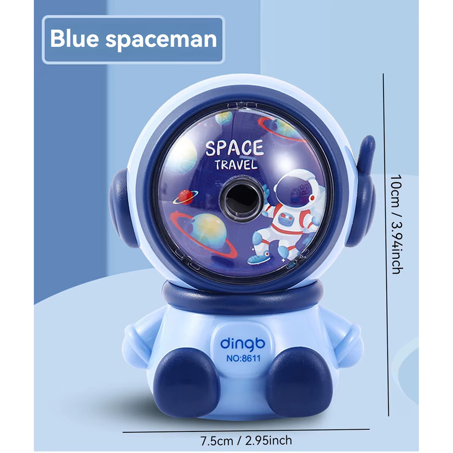 Haile Astronauten-Cartoon-Bleistiftspitzer mit Handkurbel in Pink - Bild 2
