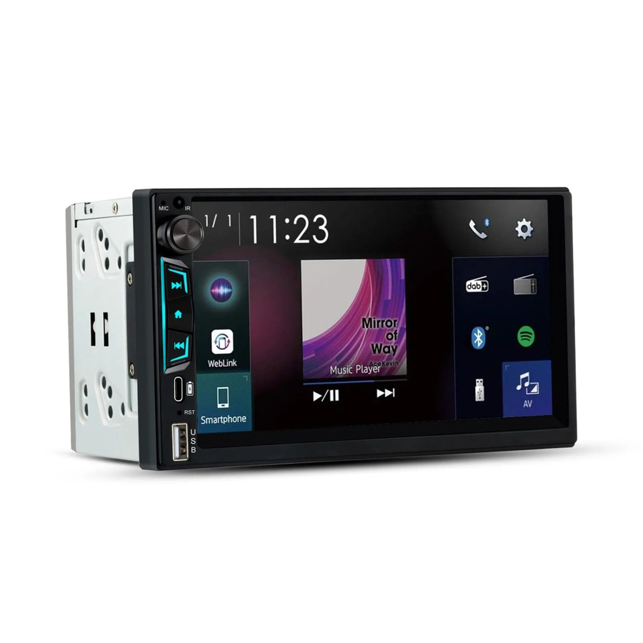 Junsun 7 Zoll IPS 2 DIN Autoradio mit Apple CarPlay, Android Auto, Bluetooth, USB-C und Rückfahrkamera in Schwarz - Bild 2