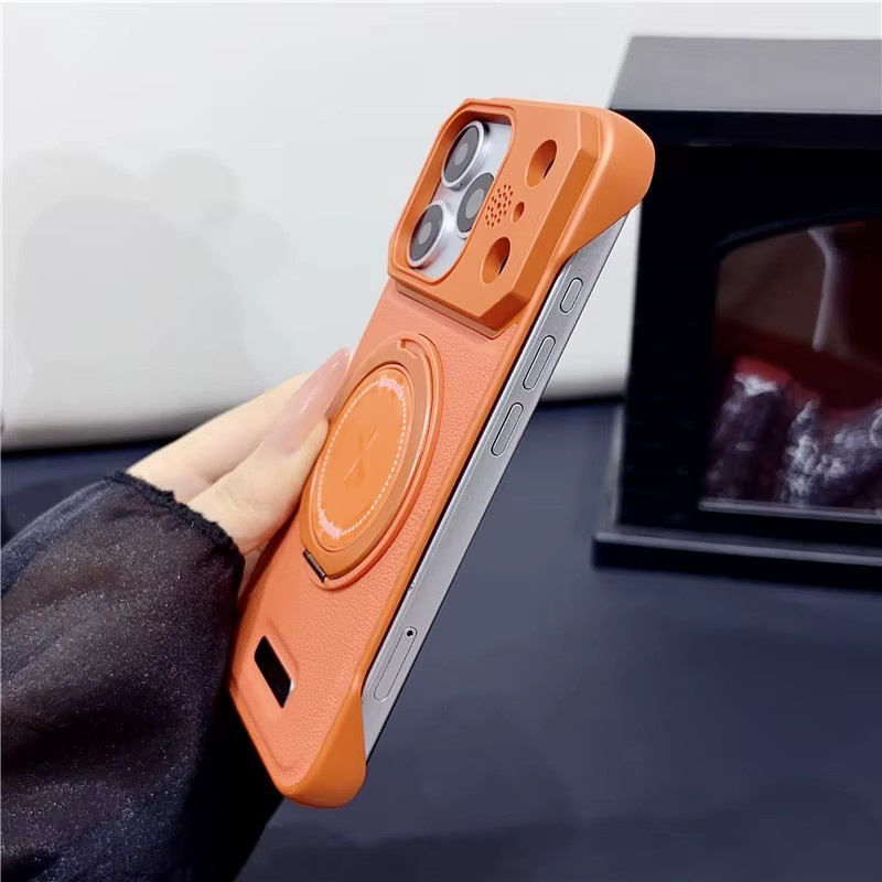 Fudusaidman Rahmenlose Magnetische Handyhülle mit 360 Grad Ständer für iPhone 12 13 14 15 16 17 Pro Max in Blau - Bild 4