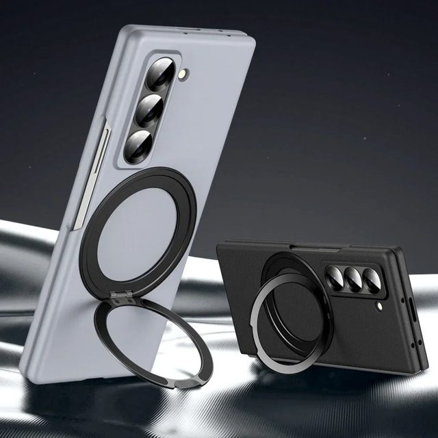 Samsung Magnethalterung 360 Grad drehbar mit Glasfolie und Anti-Drop-Abdeckung für Samsung Z Fold 7, 6, 5, 4, 3 in Blau - Bild 1