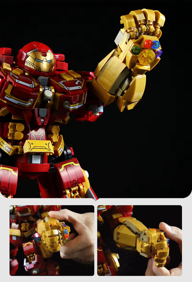 Fondjoy Marvel Superhelden Iron Man MOC Bausteine Set mit 2000 Teilen in Rot - Bild 3