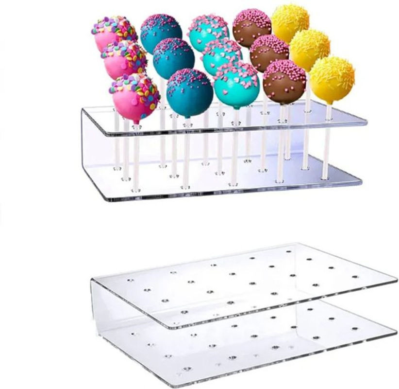 Transparentes Acryl-Display mit 15 Löchern für Cake Pops und Süßigkeiten zur Dekoration bei Hochzeiten, Geburtstagen oder Babypartys - Bild 1