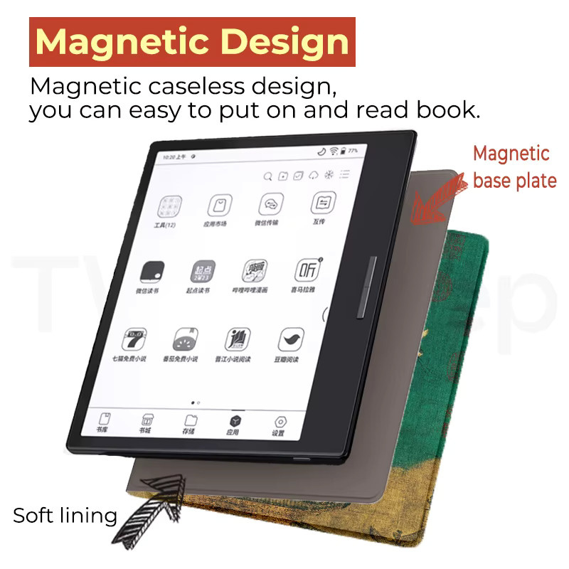 Twosheep Magnetische Schutzhülle im chinesischen Stil für Boox Go7, Go Color7, GenII, GenI, Page, Leaf3 und Leaf3c (7 Zoll) mit Auto-Sleep-Funktion - Bild 3