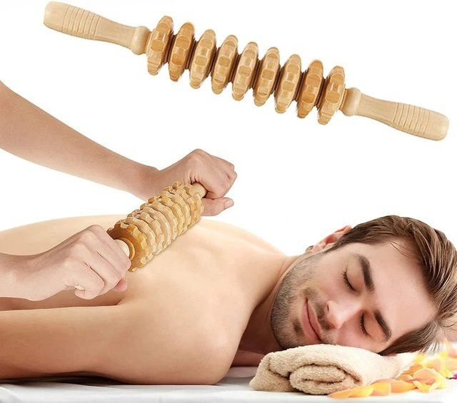 DUTRIEUX Holz-Massageroller mit 9 rotierenden Rollen, Unisex - Bild 1