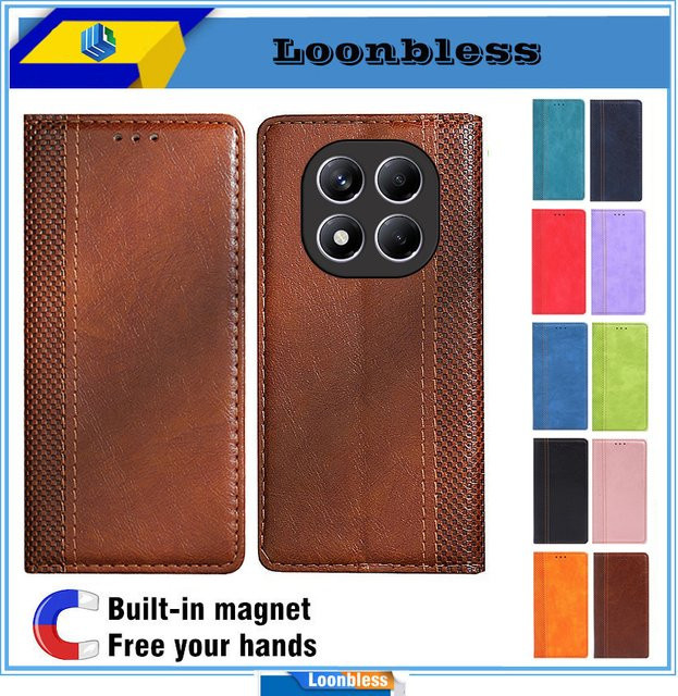 Xiaomi Flip-Lederhülle für Redmi Note 15 Pro Plus, Note 15 5G und 4G, Holster Cover in Blau und Braun - Bild 1