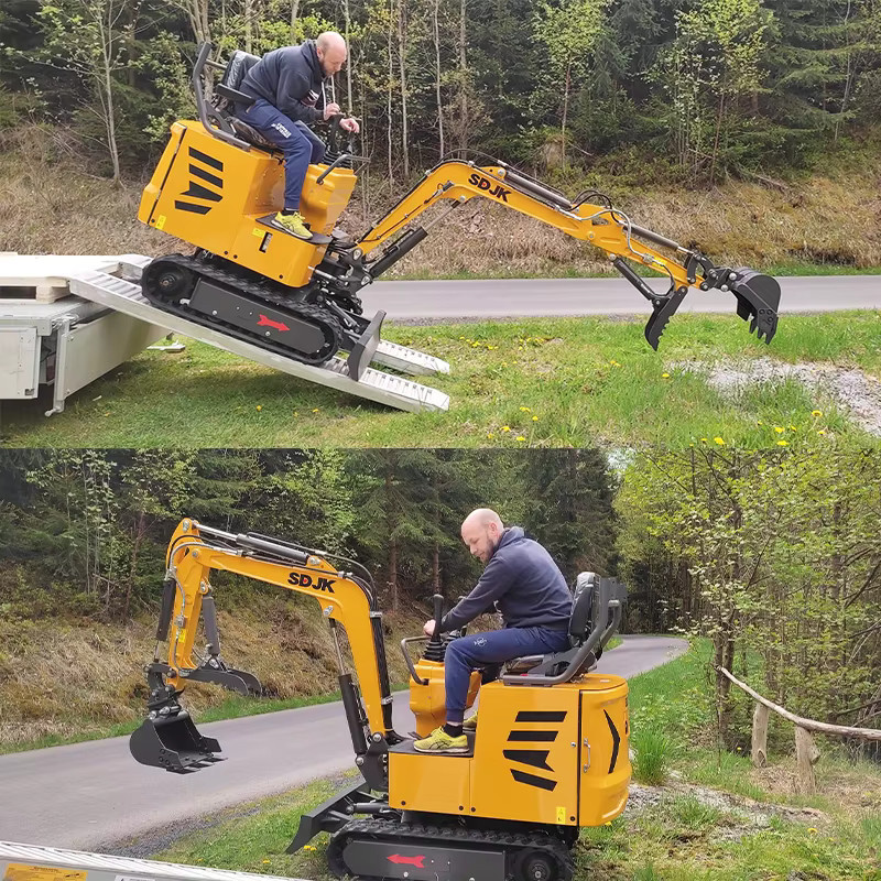 SDJK Multifunktionaler Mini-Bagger mit Kettenlaufwerk für Landwirtschaft und Garten - Bild 4