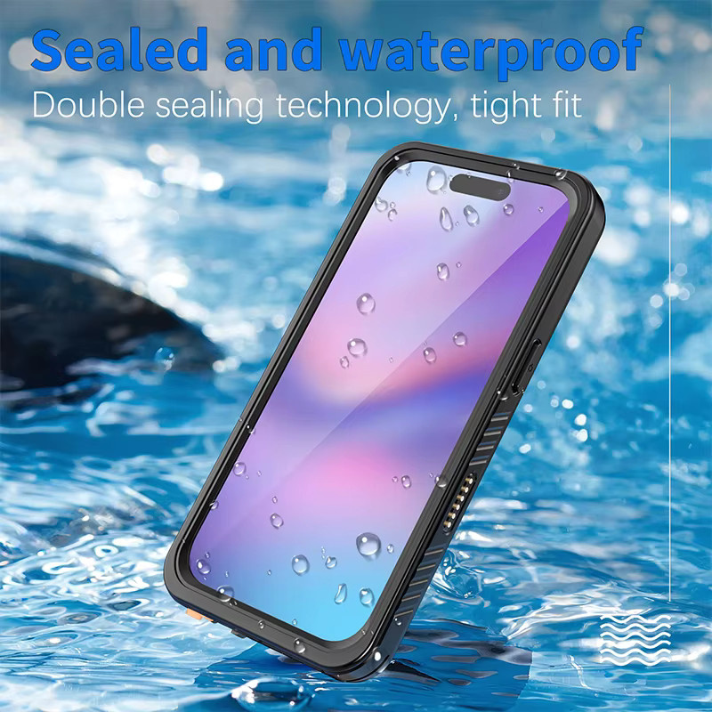 Shellbox wasserdichte Handyhülle mit IP68-Zertifizierung für iPhone 17 Pro Max, 17 AIR, 16, 15, 14, 13 in Schwarz - Bild 3