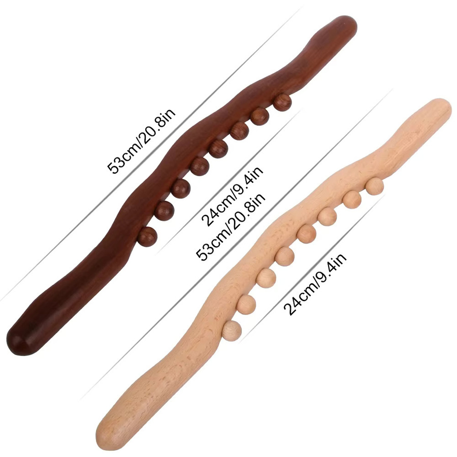 monclique 8-Perlen-GuaSha-Stick aus karbonisiertem Holz, Unisex - Bild 4