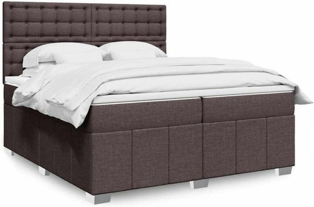 Vidaxl Boxspringbett mit Matratze in Braun aus Stoff und Holzwerkstoff, B/T/H: 200 x 200 x 140,5 cm - Bild 1