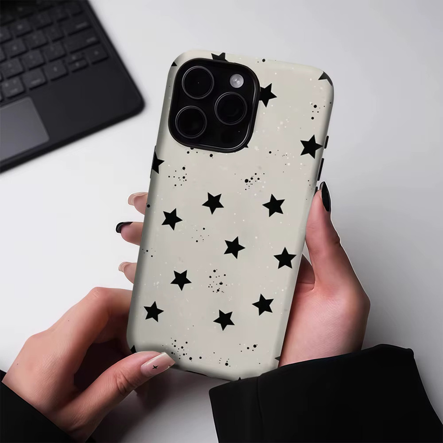 Potdemiel Magnetische Handyhülle mit Pastellfarbenem Stern-Hintergrund für iPhone 17 16 15 14 Pro Max Plus Robust und Doppelschichtig - Bild 2