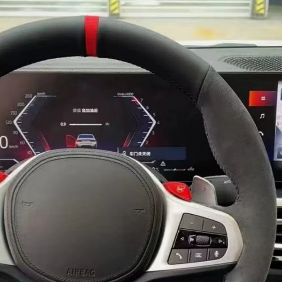 GNUPME Lenkradabdeckung aus echtem Wildleder Leder in Schwarz für BMW M Sport Modelle G30 G31 G32 G20 G21 G14 G15 Avant mit Anti-Slip Funktion - Bild 2