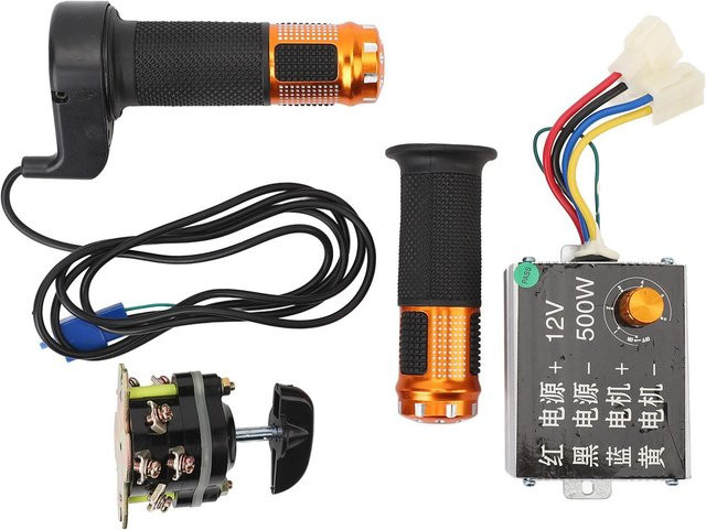 Igeteck 12V 500W Controller mit Drehgasgriff und Rückwärtsgangschalter für Elektrofahrräder, Schwarz - Bild 1