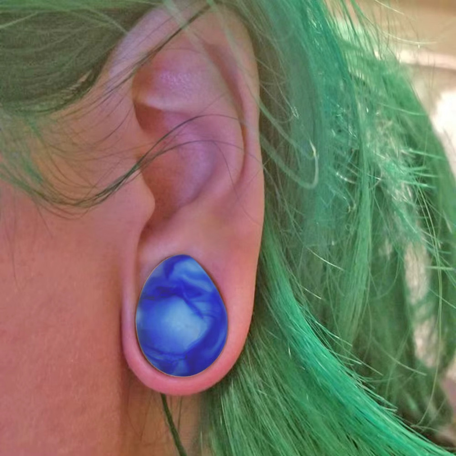 Ohr Expander, Blau, Bunt, Piercing Schmuck - Bild 2