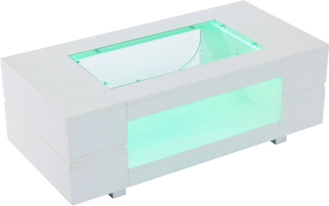 okwish Couchtisch mit LED und Bluetooth App-Steuerung in Weiß, B/T/H: 100 x 50 x 35 cm - Bild 1