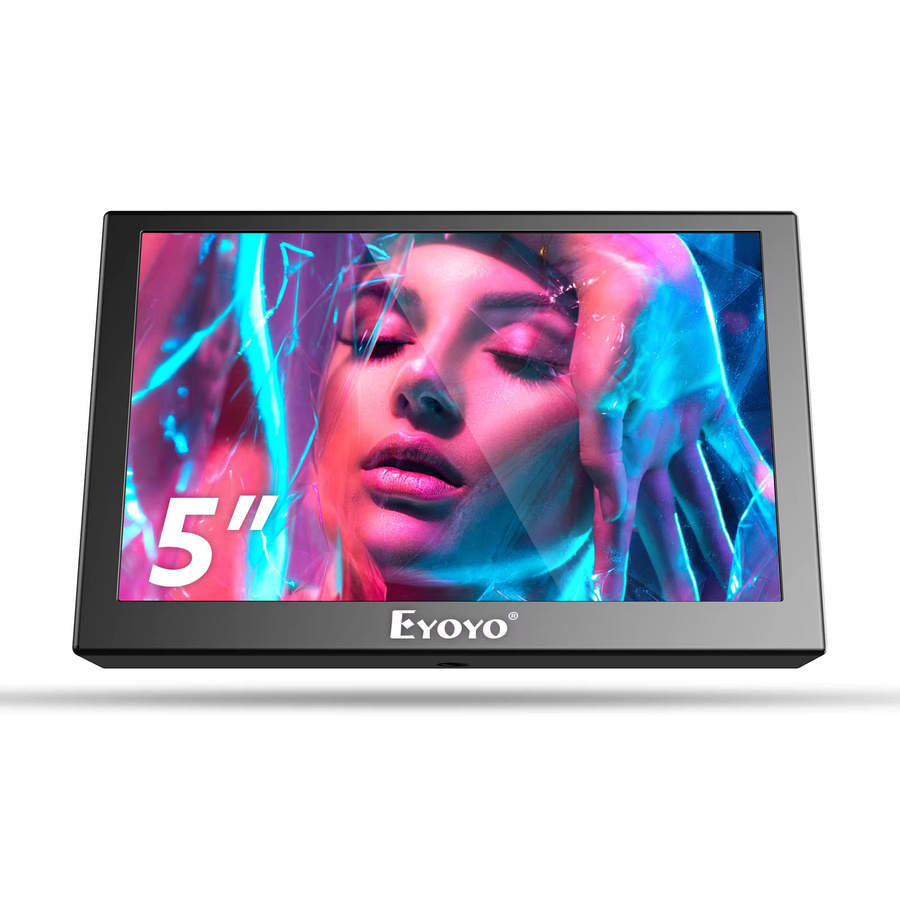 Eyoyo 8 Zoll tragbarer Industriemonitor mit 1024x768 LCD-Display, HDMI und VGA, schwarzer TFT-Bildschirm mit Lautsprecher für CCTV, Raspberry Pi und Auto-Rückfahrkamera - Bild 5
